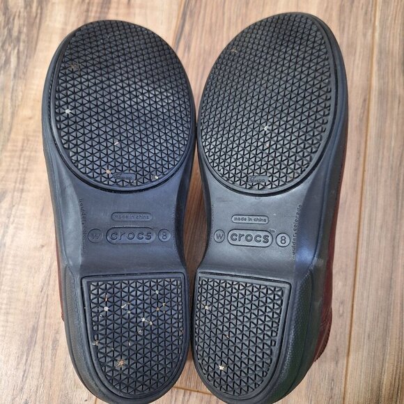 Crocs Brown leather Professional Clogs Women size 8 - Picture 2 of 9